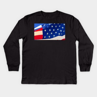 American flag face mask design A Kids Long Sleeve T-Shirt